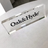 Bloc de présentation de logo en acrylique transparent personnalisé, impression UV, autoportant, taille personnalisable pour les magasins de détail, promotion de la marque