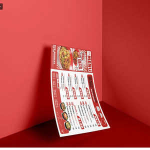 Cetak Kertas Profesional Menu Brosur Flyer Desain Kustom Pabrik Grosir