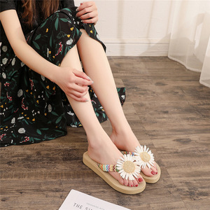 Infradito con tacco alto da <span class=keywords><strong>donna</strong></span> nuovo in corda di canapa PP con tacco a zeppa con tacco in <span class=keywords><strong>paglia</strong></span> sandali da spiaggia per pantofole - Product Image 6