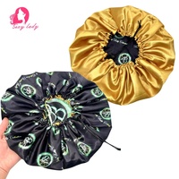 Bonnet de nuit en satin et foulard en soie personnalisés avec logo, pour tresses longues et volumineuses, avec lien et écharpe – Vente en gros