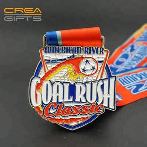 Medallas de fútbol personalizadas, medallas de fútbol, carrera, taekwondo, premio de fútbol, cinta dorada de metal, trofeos y medallas deportivas en blanco - Product Image 2