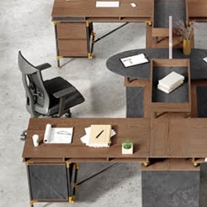 WASHE-Estación de trabajo Modular para personas, espacio de almacenamiento múltiple para oficina, 4 muebles comerciales, muebles de madera, espacio de trabajo abierto para oficina - Product Image 6