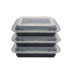 Customized microwaveable disposable plastic lunch PP meal prep container food packaging box