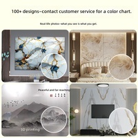 Panneau UV Effet Marbre Feuille d'Or Artistique pour Mur de Fond, en Plastique Microcristallin Haute Brillance, Style Moderne Luxe Léger