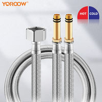 Tuyau tressé pour robinet de lavabo Tuyau d'entrée EPDM pour eau chaude et froide pour robinet de cuisine Boîte de couleur argent en acier inoxydable 304 OEM ODM