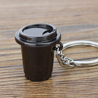 Porte-clés en alliage de zinc 3D, mini outil à café, machine à café, pot, tasse, léger, souvenir tendance, cadeau pour les amateurs de café