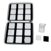 Ensemble de boîtes de rangement pour pierres précieuses en gros avec 18 compartiments en plastique et fermeture éclair, support blanc en plastique pour pierres en vrac