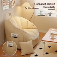 Fauteuil paresseux en forme de pouf, inclinable et convertible en lit, en coton et lin, sans cadre, coussin de siège tatami, pour chambre à coucher, balcon, usage décontracté