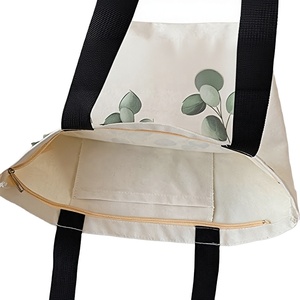 Sac fourre-tout en coton imprimé sur mesure, écologique, réutilisable, sac à main en coton OEM ODM pour le shopping, les cadeaux et l'usage quotidien - Product Image 4