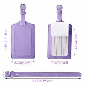 Handmade Customisable PU Leather Fashionable <b>Luggage</b> <b>Tag</b> with <b>Personalised</b> Logo Letter Pattern - Product Image 2