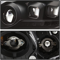 Phares LED noirs 12V 6000K avec clignotants séquentiels et feux de jour (DRL) pour Infiniti G37 Q60 Coupé 2008-2015 – Nouveaux