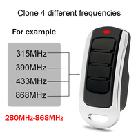 Control remoto multifrecuencia de 280 MHz a 868 MHz para puertas de garaje.