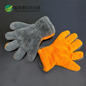 Guantes de microfibra Coral Fleece de 5 dedos de 12x30cm para limpieza y detallado de coches - Product Image 3
