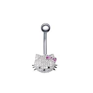 Lindo <span class=keywords><strong>gato</strong></span> <span class=keywords><strong>ombligo</strong></span> anillo moda mujer Acero inoxidable Piercing joyería circón <span class=keywords><strong>ombligo</strong></span> Stud joyería para bodas fiestas - Product Image 5