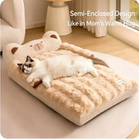 Coussin pour chat épais et chaud pour l'hiver, amovible et lavable, tapis de couchage pour chat, universel toutes saisons, coussin extra large pour animaux de compagnie