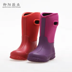 Botas de lluvia de goma de neopreno para niños, botas con dibujos animados de jirafa, acabado mate con monograma, alta calidad, fábrica