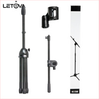 Support de microphone à bras articulé avec pince de fixation, trépied réglable en hauteur pour performances en direct, enregistrement et podcasts
