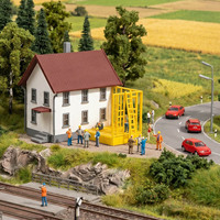 Kit de maison décorée à l'échelle N 1:160 JZN5881, à deux étages, pour bâtiments