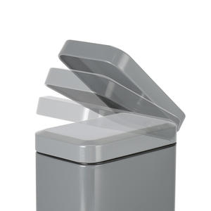 Silent Slow Closing <b>Stainless</b> <b>Steel</b> Trash Can 29.2cm Rectangular Foot Pedal Indoor Waste <b>Bin</b> for Kitchen Bathroom Bedroom - Product Image 4