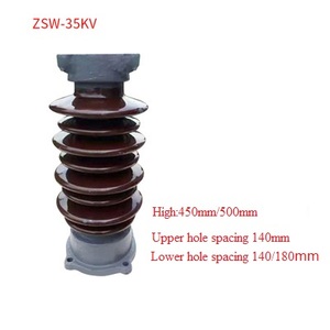 Aislador Cerámico HV ZSW-20/10 24kV 350mm, Aislador de Porcelana Antiincrustante para Líneas Exteriores - Product Image 1