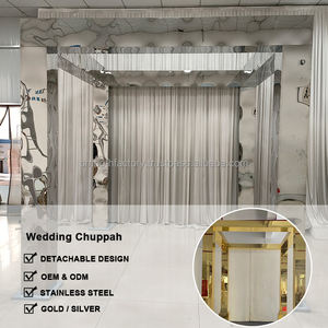 Arco de Fondo para Boda Chuppah de Acero Inoxidable Plateado Espejo de 9 pies y 10 pies Personalizado de Fábrica SMOOTH - Product Image 2