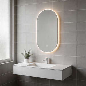 Espejo de Baño LED Inteligente Moderno de Forma Ovalada Joystar con Luz de Fondo, 35x70cm, Regulable 6500K, Pantalla Táctil con 1 Gancho - Product Image 1