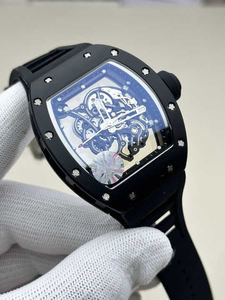 Reloj Mecánico Automático RM de Alta Calidad 055 para Hombre con Caja de Titanio en Forma de Tonneau, Correa de Goma, Función de Alarma - Product Image 3