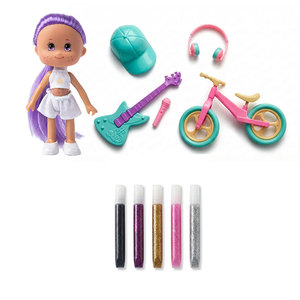 Premium Plastic Golden <b>Doll</b> with Pet <b>Accessories</b> and 3D Gel Pens Model Toy for Unisex Kids 5-7 Years - Product Image 2