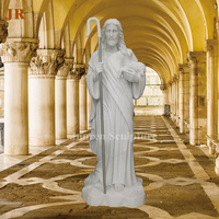 Statue de Jésus en marbre blanc sculptée à la main, taille réelle, à vendre