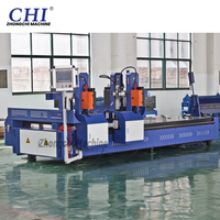 Machine de soudage de brides en fer cornière entièrement CNC, moteur 3000W, épaisseur de tôle 3-4mm, machine automatique à quatre pistolets pour la fabrication de conduits d'air