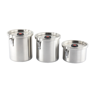 Hot bán vòng số lượng lớn kín lưu trữ lọ thép không gỉ thực phẩm lưu trữ <span class=keywords><strong>container</strong></span> với nắp - Product Image 1