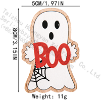 Décoration d'Halloween en bois : Enseigne 'BOO' fantôme, motif dessin animé mignon, ornement suspendu pour table, étagère, fête, décoration d'intérieur, effrayant