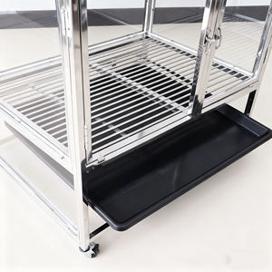 Cage de présentation pliable pour chiens en verre avec structure en acier inoxydable galvanisé respirant – Équipement vétérinaire - Product Image 6