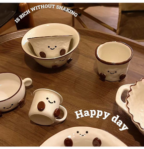 จานเซรามิกสำหรับใส่เค้กพิมพ์ลายการ์ตูนน่ารักแบบเท้าเล็กๆถ้วยน้ำสำหรับนักเรียนสุดสร้างสรรค์ - Product Image 5