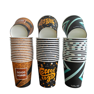 Gobelets à café personnalisés, lot de 100 gobelets en papier isolés jetables de 16 oz, gobelets adaptés aux boissons chaudes et froides - Product Image 3