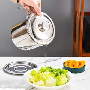 หม้อกรองน้ำมันสแตนเลส304สำหรับห้องครัวพร้อมฝาปิดถาดกันลื่นและที่กรองตาข่ายอย่างดีสำหรับน้ำมันตกค้าง - Product Image 6