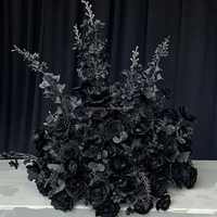 Décorations de mariage sur mesure en eucalyptus véritable, boules de fleurs noires MoKtong de 60 cm pour table de réception