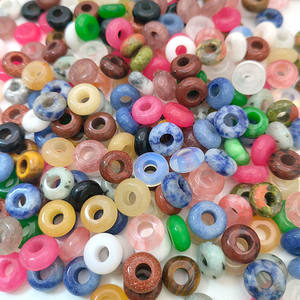 Perles de pierre naturelle rondes polies à gros trous pour abacus plat, cristaux de guérison, protection énergétique, charmes de chakra, fabrication de bijoux, vente en gros - Product Image 4