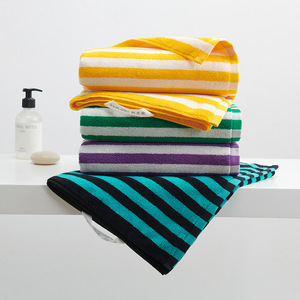 Serviette de cuisine rayée en coton peigné 40x90 cm, absorbante, douce, pour usage domestique, rectangulaire, lavable en machine - Product Image 3