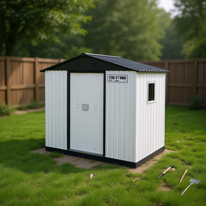 Abri de jardin en métal Ox Studer 8 pieds x 4 pieds avec fenêtre, en acier galvanisé, pour cour arrière, patio, jardin - Product Image 2