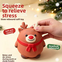 Juguete Antiestrés de Reno Navideño, Relleno de Harina TPR, de Rebote Lento, Decoración de Reno, Fidget Spinner para Niñas, Adorno