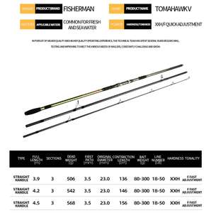 Caña de Pescar de Fibra de Carbono de Alta Calidad, Tres Secciones, 3.6, 3.9, 4.2 Metros, Súper Resistente, Largo Alcance, para Pesca en Agua Salada, Venta al Por Mayor - Product Image 2