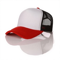 Gorra de béisbol publicitaria de malla de esponja de 6 paneles ajustable para camionero, transpirable, con protección solar, 100% poliéster, con logo