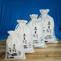 Fabrication sur mesure en toile de coton biologique Shopping écologique Santa Sack Riz Drawstring Packaging Bag logo Printing Tea Coffee