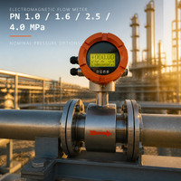 Flowmeter Elektromagnetik DN80 DN100 DN150 DN200 Meter Cairan Digital Berflens untuk Mengukur Air Limbah Cairan Kimia