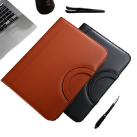 Porte-documents A4 professionnel en cuir de qualité supérieure avec logo personnalisé, organiseur à anneaux, calculatrice et carnet de notes