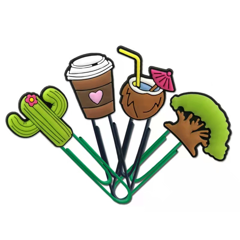 Конкурентоспособная цена пользовательский логотип пластиковый ПВХ мультфильм Гибкая Форма Скрепка Закладка