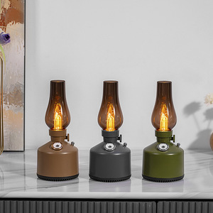 Vintage Kerosene Lamp Humidifier USB Rechargeable Aroma <b>Diffuser</b> Portable Desktop Cool Mist Humidifier for Living <b>Room</b> Bedroom - Product Image 2