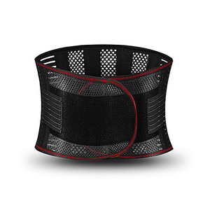Ceinture de soutien lombaire avec renfort en plaque d'acier, respirante et réglable pour le soutien du dos, usage adulte, noire YS003 - Product Image 1