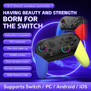 Manette <span class=keywords><strong>de</strong></span> jeu sans fil S12 RGB Phantom Halo, version sans NFC pour <span class=keywords><strong>Switch</strong></span>, PC, Android, téléphone IOS - Product Image 2